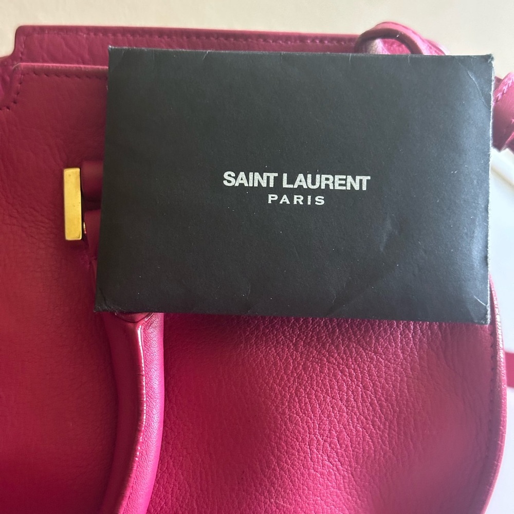 Saint Laurent Red Satchel with Gold Hardware - Picture 5 of 11